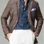 Men's Blazer Linen Blend Suit Jacket Business Casual Sport Coat Lightweight Breathable Soft For Summer Work Holiday Travel
