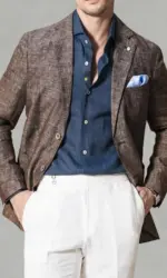 Men's Blazer Linen Blend Suit Jacket Business Casual Sport Coat Lightweight Breathable Soft For Summer Work Holiday Travel