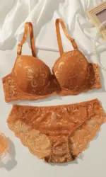 Lace daily solid color set gathers and lifts sexy lingerie 2-piece set, women's lingerie new product A2123