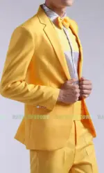 Mens Suit New Long-sleeved Men's Suits Pants Hosted Theatrical Tuxedos Wedding Prom Male Red Yellow Blue Formal Regular Clothes