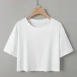 Men Women Short T-shirt Black White Solid Color Loose Street Short Sleeve Clothing Hip Hop Fashion Show Navel Exposed Clothing