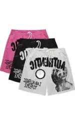 Fun Text Graphic Print Shorts High Quality Sport Training Breathable Fashionable Shorts Streetwear Men Fashion Casual Shorts