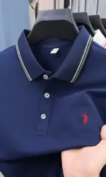 Summer new men's business short sleeved polo shirt T-shirt personalized luxury brand Pony embroidery casual comfortable clothing