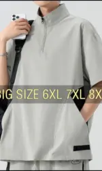 Men's Summer Polo Shirt Short Sleeve Zipper Pocket Oversized 6XL 7XL 8XL Plus Size Soft Breathable Loose Fashion Male