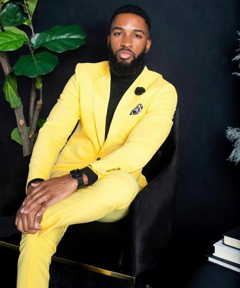 Men's Yellow Suits Slim Fit Single Breasted Wedding Formal Party Wear 2 Pieces Trajes De Boda Para Hombre Completos - Image 2