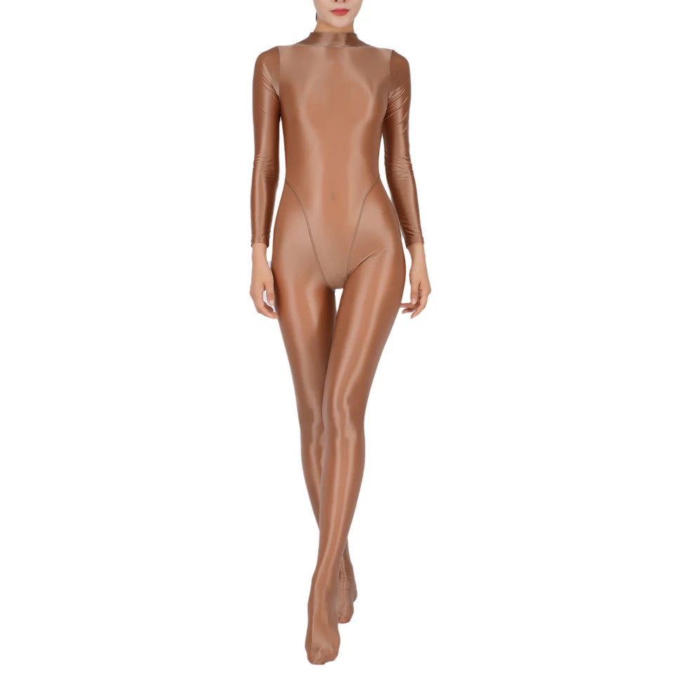 Women Full Body Jumpsuit Sports Gym Yoga Tights Bodysuit Long Sleeve Footed One Piece Solid Color Jumpsuit Body Shape Sportwear - Image 2