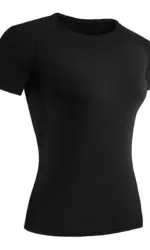Women's Compression Shirt Short Sleeve Athletic Yoga Running T-Shirt Summer Gym Workout Quick Dry Stretchy Tees Tops Baselayer