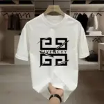 2026Men's GIVENCY Brand Logo Print T-Shirt Cotton Short Sleeve Tee,Streetwear Fashion Top with White Graphic Design Casual Wear