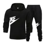 A new autumn and winter men's casual sportswear set of 2-piece hooded sweatshirt and long pants for outdoor fashionable jogging