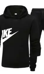 A new autumn and winter men's casual sportswear set of 2-piece hooded sweatshirt and long pants for outdoor fashionable jogging