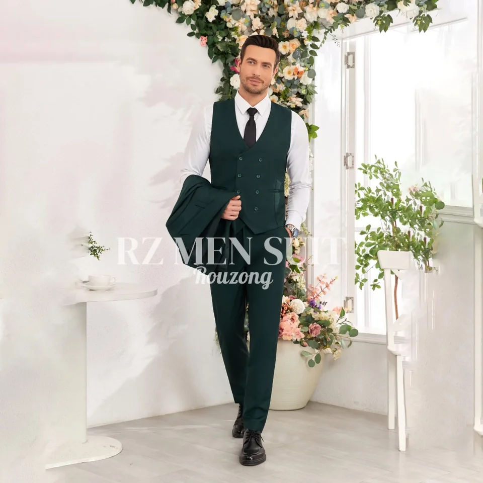 Men's 3 Piece Slim Fit Suits Double Breasted Suit Men Formal Suit for Wedding Prom Dinner Party traje de hombre elegante - Image 2