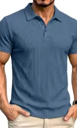 2026 Summer Men's Lapel Polo Shirt Men Short-sleeved Solid Color Polo Shirts Tops Tees