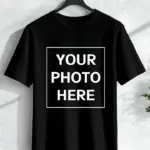 Custom Photo/Text/Logo T-Shirt - Ultra-Soft Black Cotton, Personalized Casual/Promotional Tee