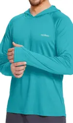 Mens UPF50+ Performance T-Shirt Hoodie Long Sleeve Casual Sun Protection T-Shirt Running Quick Dry Hoodie Sunscreen Fishing Wear