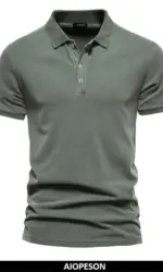 AIOPESON 100% Cotton Solid Color Men's Polo Shirts Casual Short Sleeve Turndown Men's Shirts Fashion Streetwear Polos for Men