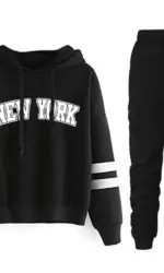 New York Womens Tracksuit or Pants or Suit Stripe Versatile Hooded Sweatshirt Simplicity Street Fashion Casual Outfits S-3XL2024