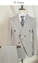 ST Cassy high quality Elegant Man Suit 2 piece set  party outfit Modern Wedding dinner Suit for Men Stylish Business office suit