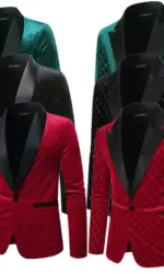 Autumn High-grade Burgundy Men Corduroy Suit Jacket, Black Green Male Wedding Party Dress Plaid Blazers Coat.