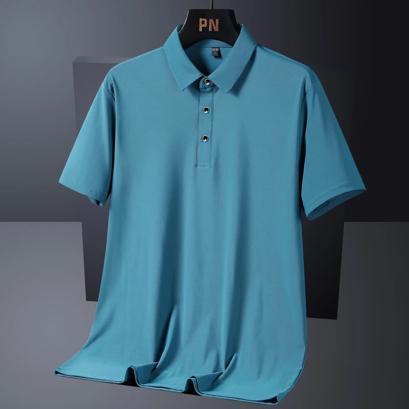 Summer Plus Size 7xl 8xl 9xl Polo Shirt Men Quick Dry Ice Silk Breathable Polo Men's Oversize Business Polo Shirt Brand Clothing - Image 2