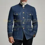Formal Men's Suits 2026 Denim Blazer With Pinstripe Trousers Full Sets Luxury Regular Length 2 Piece Jacket Pants Costume Homme
