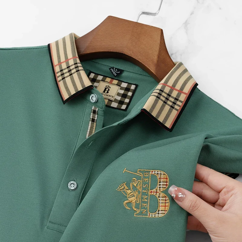 2025 new luxury men's short sleeved summer high-quality designer boutique brand embroidered polo shirt business casual T-shirt - Image 4