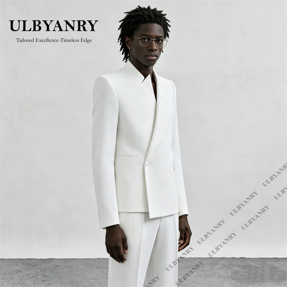 ULBYANRY High End Side Button Formal Suit Set for Men, Two Piece Including Jacket Pants Tailored Fitting Tuxedo Blazer Trousers - Image 4