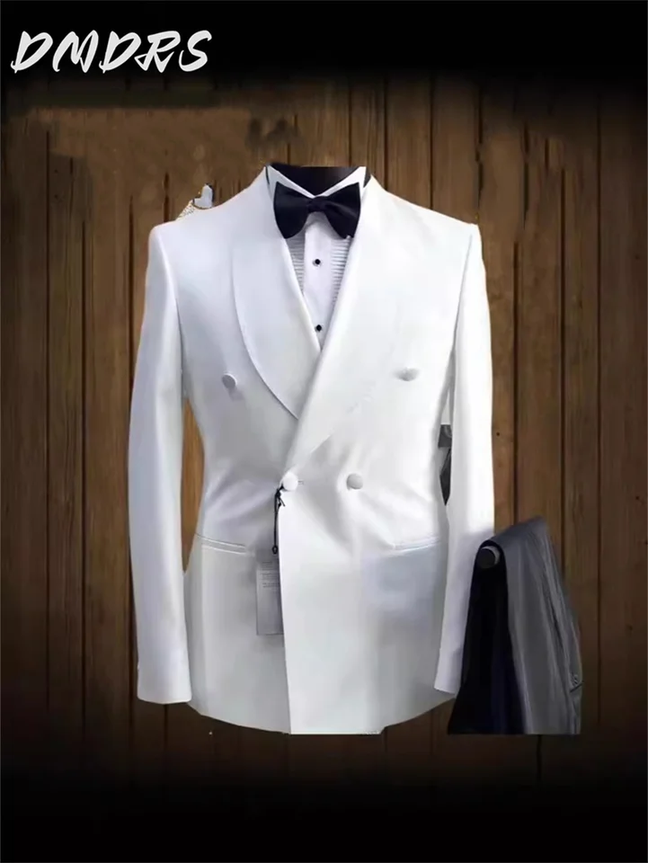 Classic solid color Men's Suit set For Wedding Dress Elegant Single Breasted Jacket Pants For Business Men Groomsmen vestidos - Image 3