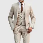 New Beige Suit Men Business Tuxedos Formal 3/2/1 Piece Dress Single Breasted Groom Groomsman Prom Wedding Party