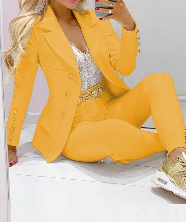 Women's Autumn Clothes Two Piece Set Female Coats and Pants Fashion Versatile Casual Long Sleeve Jacket and Trousers Suit 2023 - Image 2
