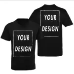 EU size 100% pure cotton custom T-shirt front and back team school uniform store logo text photo for men's personalized high-end