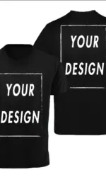 EU size 100% pure cotton custom T-shirt front and back team school uniform store logo text photo for men's personalized high-end