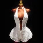 FLARORA Elegant Floral Patchwork Bodysuits Woman Sexy Halter Sleeveless Backless Lace Up Playsuits Chic Party Clubwear Rompers