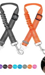 Adjustable Dog Car Seat Belt Harness for Dogs Nylon Reflective Cushioning Elasticity Car Travel Dog Accessories for Dogs