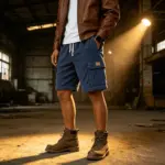 Vintage Cargo Shorts Men's Summer Trendy Retro Corduroy Short Pants Men's Casual Solid Color Shorts Sports Breathable Sweatpants