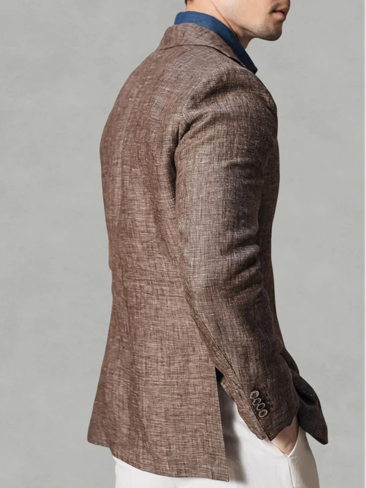 Men's Blazer Linen Blend Suit Jacket Business Casual Sport Coat Lightweight Breathable Soft For Summer Work Holiday Travel - Image 3