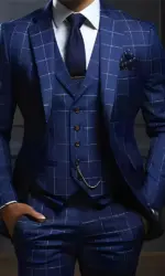 Plaid Men's suit 3 piece Suit Formal Business Work Clothes Party Groom Wedding Tuxedo Custom Color XS-5XL Suit Men