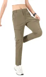 EUMERGX Women's Summer Hiking Pants Quick-Dry Waterproof Cargo Pants Outdoor Stretch Mountain Trousers For Camping Climbing