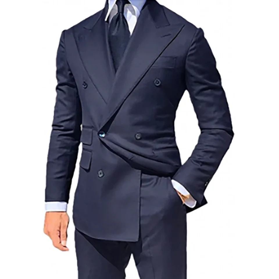 Yellow Men Suits 2 Pieces Set Fashion New Men's Casual Boutique Business Formal Wedding Groom Suit Coat Blazer Trousers 2024 - Image 2