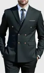 Fashion New Men's Leisure Boutique Business Banquet Solid Color Wedding Double Breasted Slim Fit Suit Blazers Jacket Pants