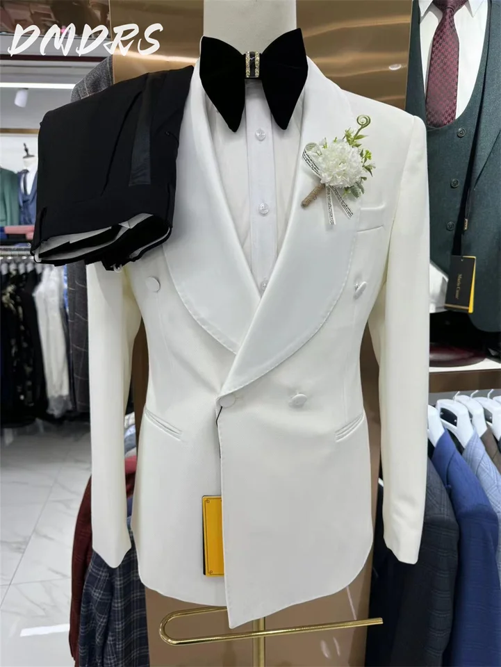 Classic solid color Men's Suit set For Wedding Dress Elegant Single Breasted Jacket Pants For Business Men Groomsmen vestidos - Image 4