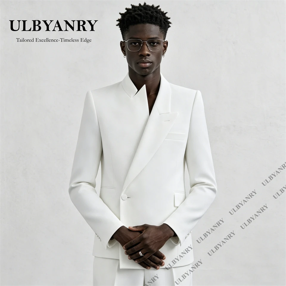 ULBYANRY High End Side Button Formal Suit Set for Men, Two Piece Including Jacket Pants Tailored Fitting Tuxedo Blazer Trousers - Image 6