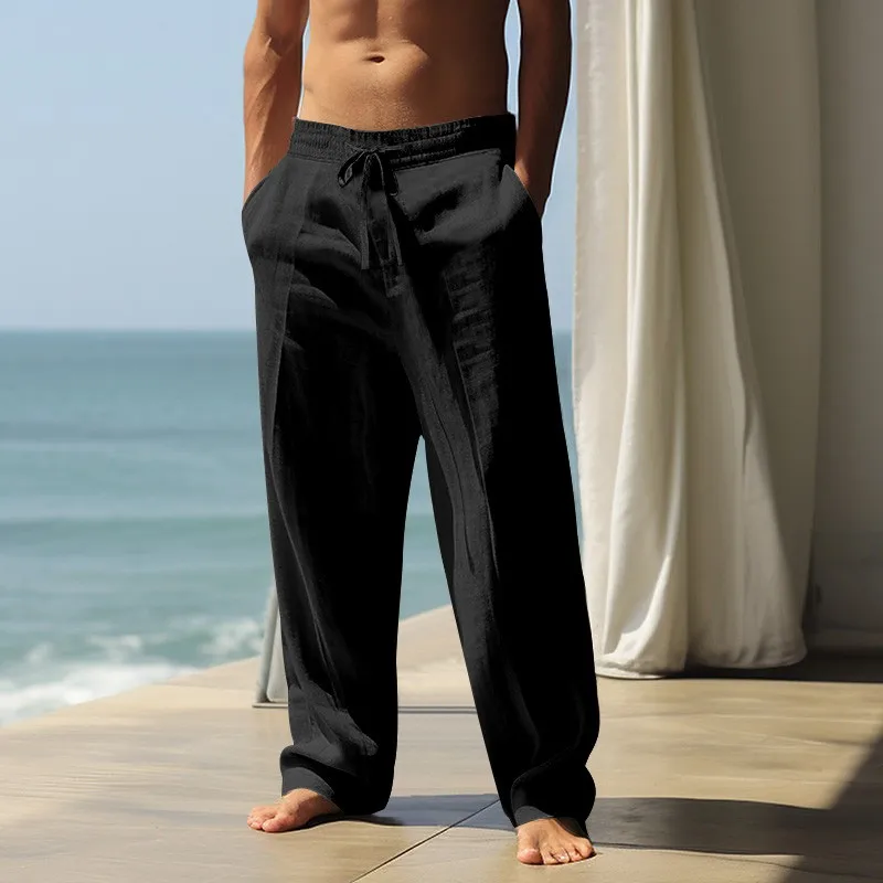 Men's slim and breathable wide-leg pants. This relaxed and unrestrained style with a loose fit is specially designed for summer. - Image 2