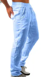 Korean Summer Men's Cotton Pants New Breathable Solid Color Comfortable Pants Fitness Yoga Jogging Sweatpants Streetwear