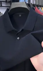 cotton100% men's summer luxury brand polo shirt lapel geometric printing short sleeves t-shirt outdoor leisure men clothing tops