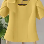Women Blouse ZANZEA Elegant Office Lady Summer Short Puff Sleeve Bow Fashion Shirts 2025 Casual Solid Color Tops Tunic Blusas