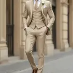 Tailor Made Men's Suits Wedding 3 Piece Slim Fit Formal Suit Groomsmen Tuxedo Business Office Wear (Jacket+Vest+Pants)