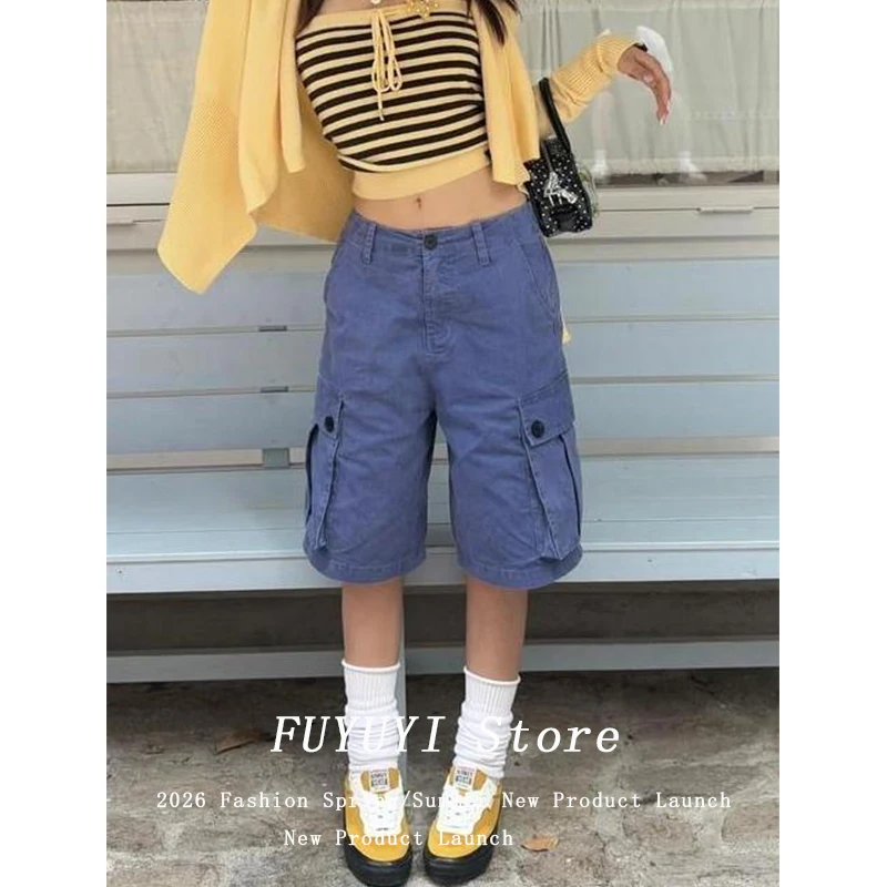 High Waist Casual Pants Women's Five-Quarter American Retro Workwear Loose Versatile High Waist 2026 Spring Summer - Image 4