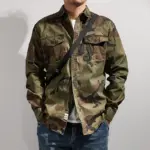 Military Style Camouflage Shirt Men Spring Fall New Fashion Multi Pocket Cargo Blouse Vintage Casual Loose Versatile Cotton Tops