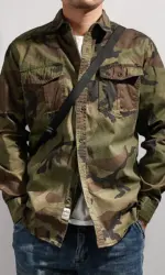 Military Style Camouflage Shirt Men Spring Fall New Fashion Multi Pocket Cargo Blouse Vintage Casual Loose Versatile Cotton Tops