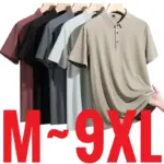 Ice Silk Men Polo Shirts Short Sleeve Blouse Male Quick Dry Cool Classic Big Size 5XL 6XL 7XL 8XL Large Plus Loose Summer Social